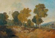 Joseph Mallord William Turner Trees beside the River, with Bridge in the Middle Distance oil painting picture wholesale